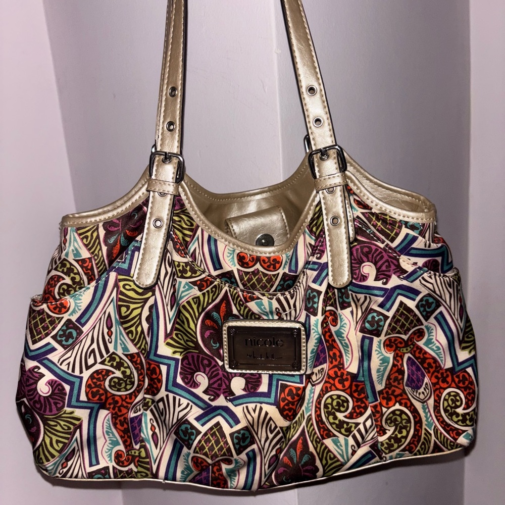 Nicole Lee Gold and Multicolor Shoulder Bag